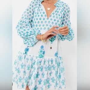 Oliphant Tuckernuck Provence Blue Mini Dress – XXS – Like New Lux Coastal Resort